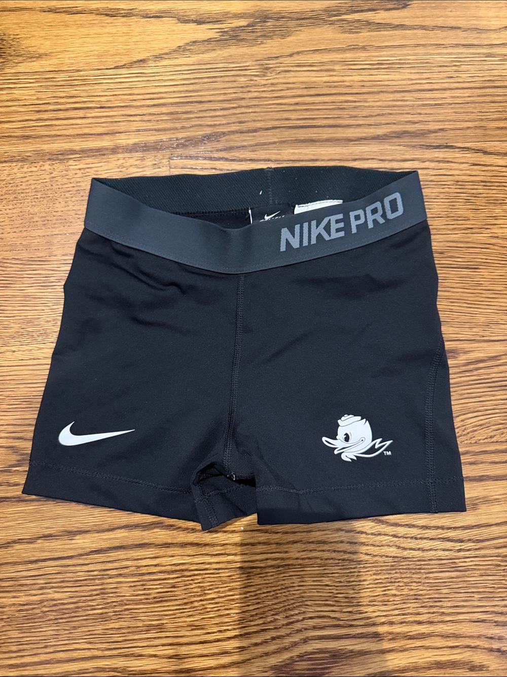 Black Compression Shorts with Oregon Duck Logo